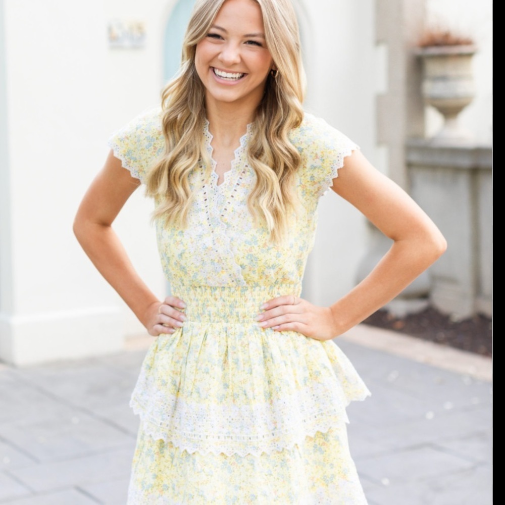 AEO Floral  With Embroidery Wrap Mini Dress - Picture 6 of 6